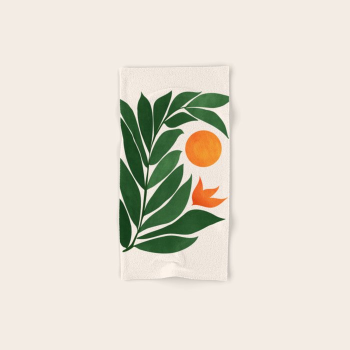 Tropical Forest Sunset / Mid Century Abstract Shapes Bath Towel Gallery Image 1
