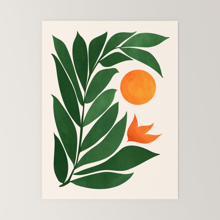 Tropical Forest Sunset / Mid Century Abstract Shapes Mini Art Print Gallery Image 6