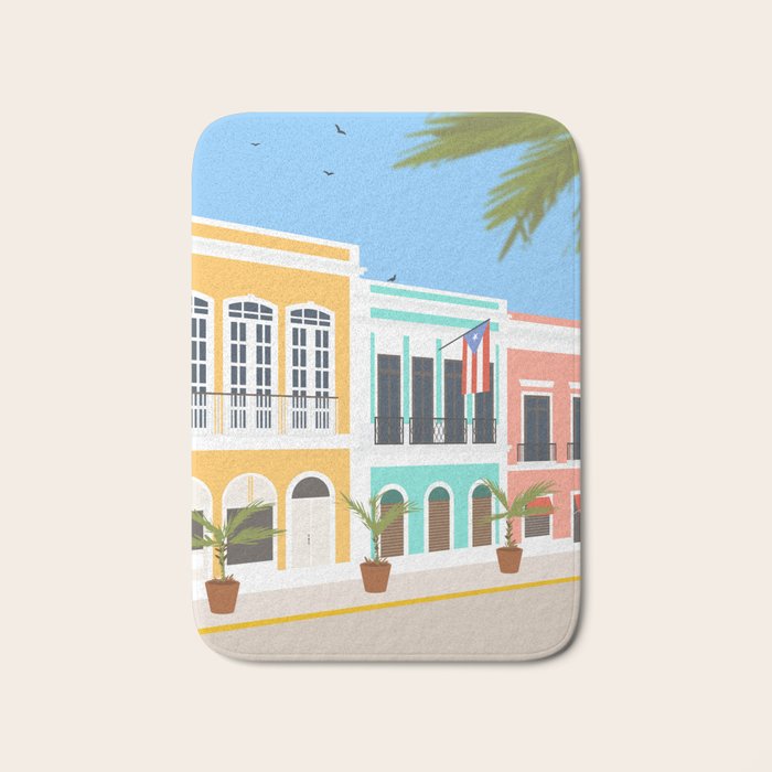 Old San Juan, Puerto Rico Bath Mat Gallery Image 1