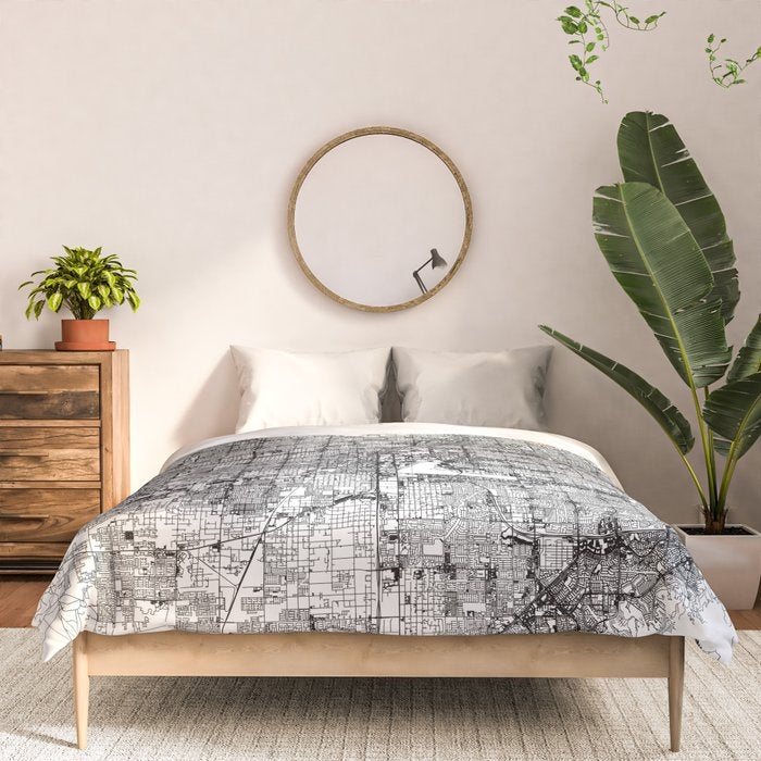 Las Vegas White Map Comforter Gallery Image 3