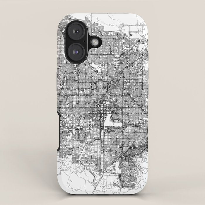 Las Vegas White Map iPhone Case Gallery Image 1