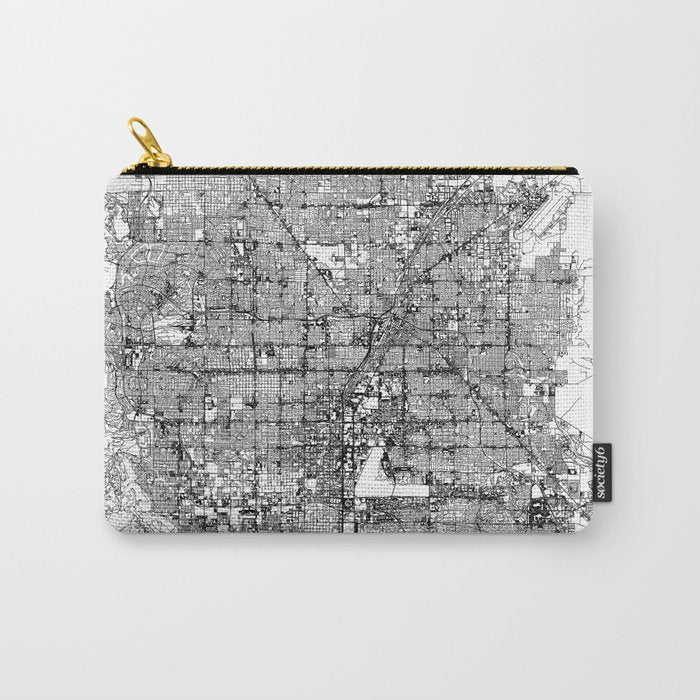 Las Vegas White Map Carry All Pouch Gallery Image 1