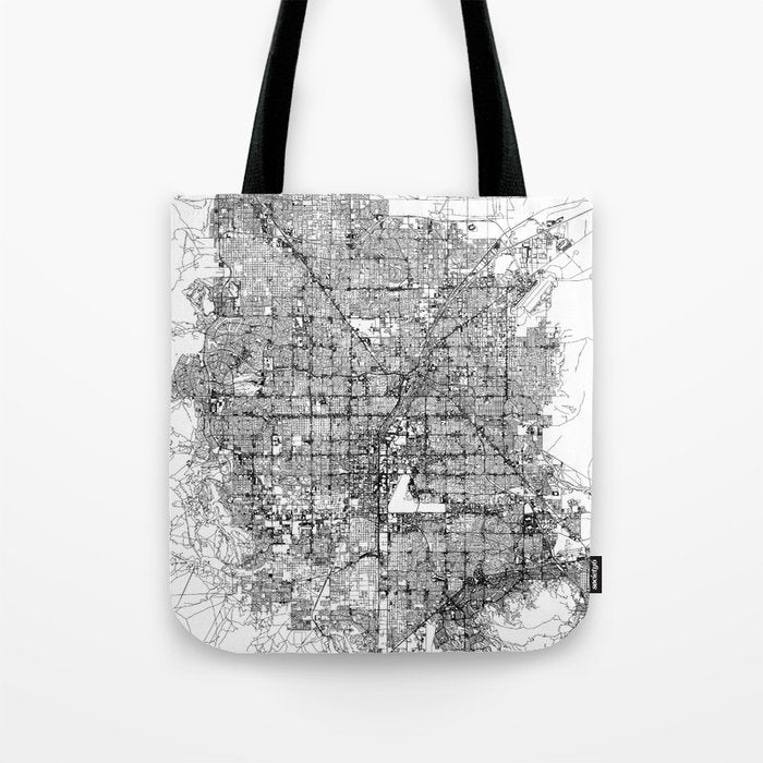Las Vegas White Map Tote Bag Gallery Image 1