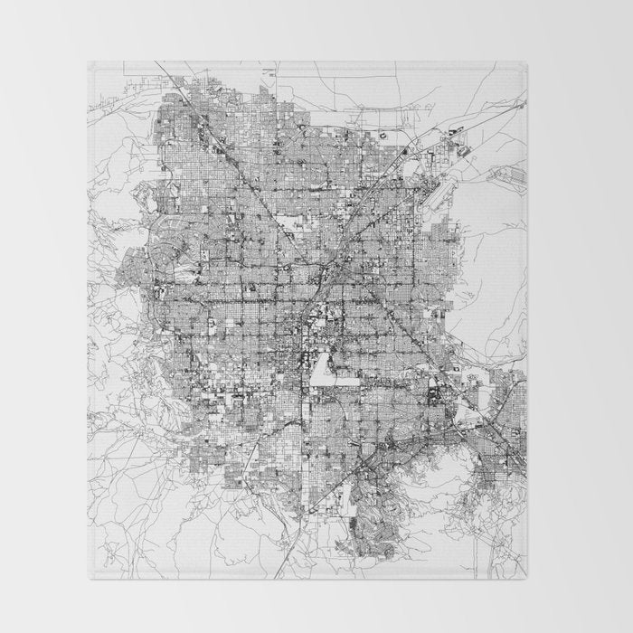 Las Vegas White Map Throw Blanket Gallery Image 2