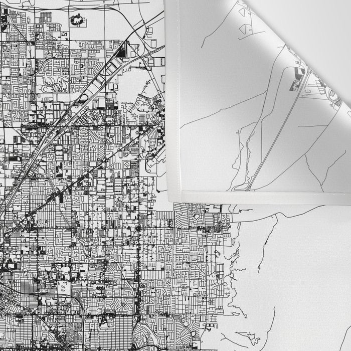 Las Vegas White Map Wall Tapestry Gallery Image 3