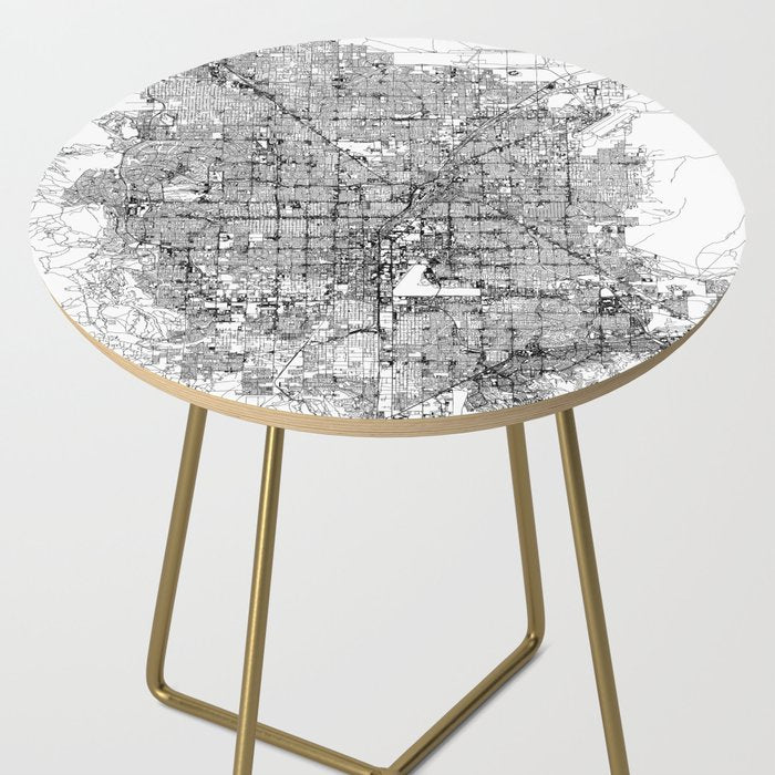 Las Vegas White Map Side Table Gallery Image 2