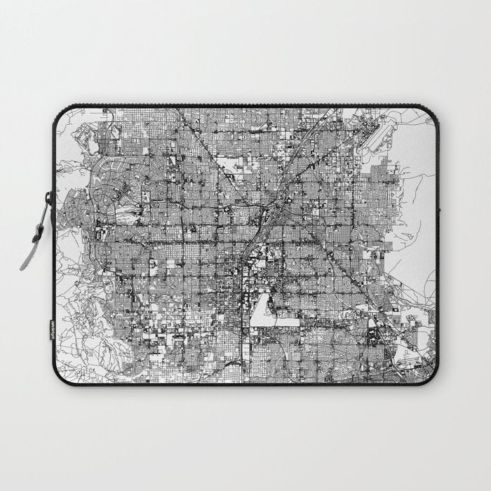 Las Vegas White Map Laptop Sleeve Gallery Image 1