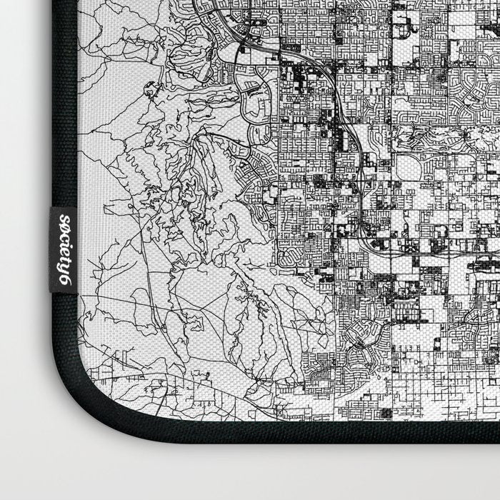 Las Vegas White Map Laptop Sleeve Gallery Image 3