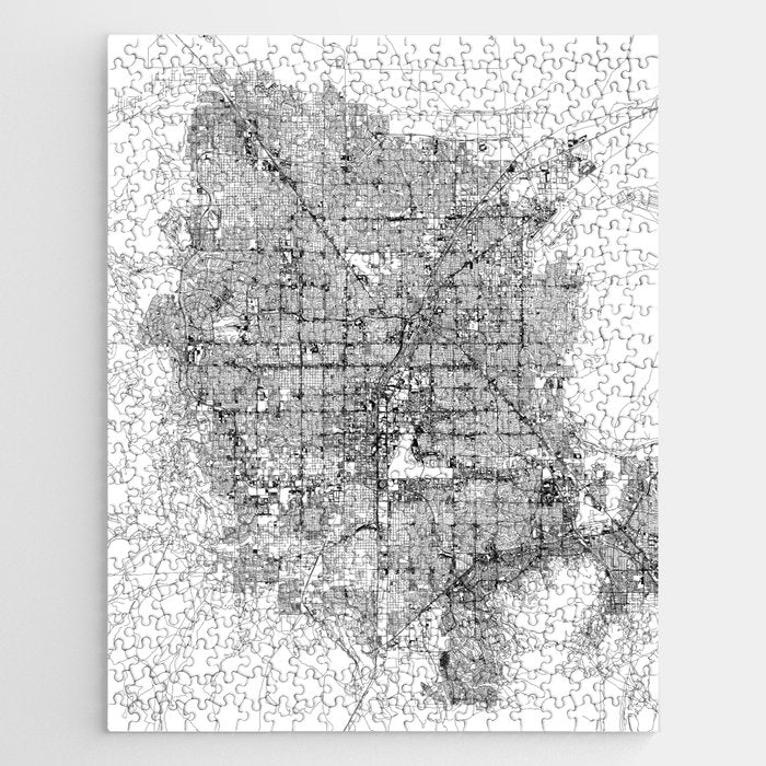 Las Vegas White Map Jigsaw Puzzle Gallery Image 1
