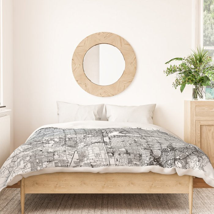 Las Vegas White Map Duvet Cover Gallery Image 3