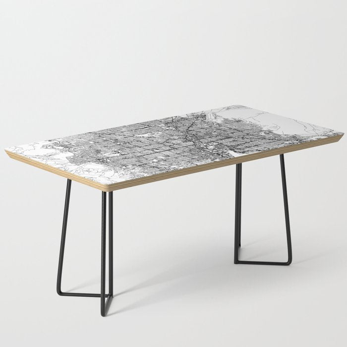 Las Vegas White Map Coffee Table Gallery Image 1