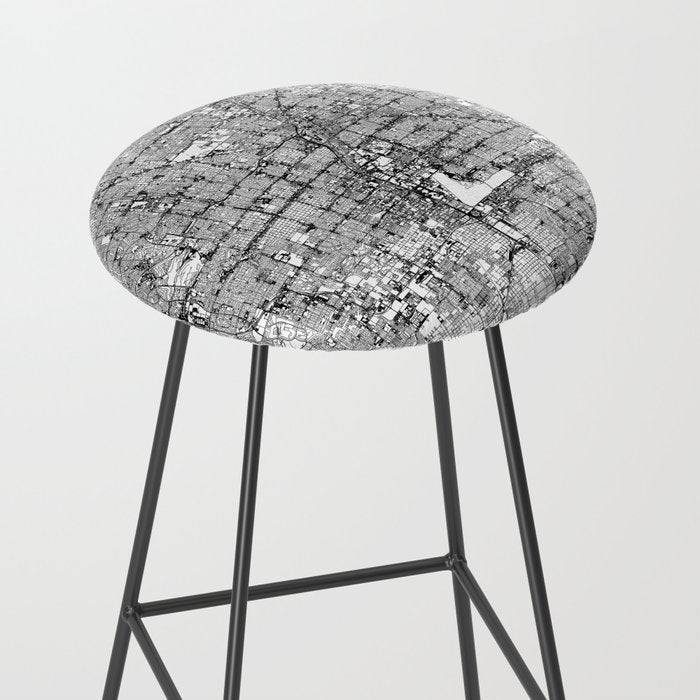Las Vegas White Map Stool Gallery Image 2