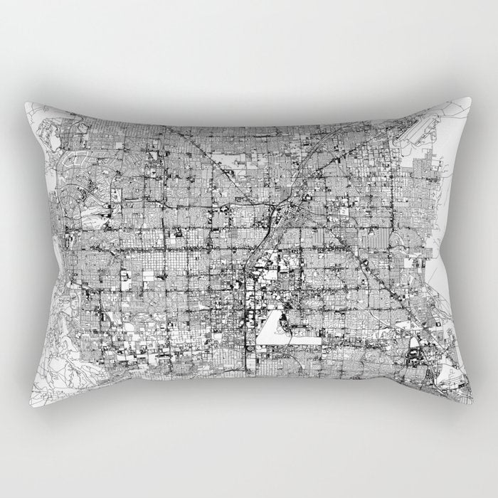 Las Vegas White Map Rectangular Pillow Gallery Image 1