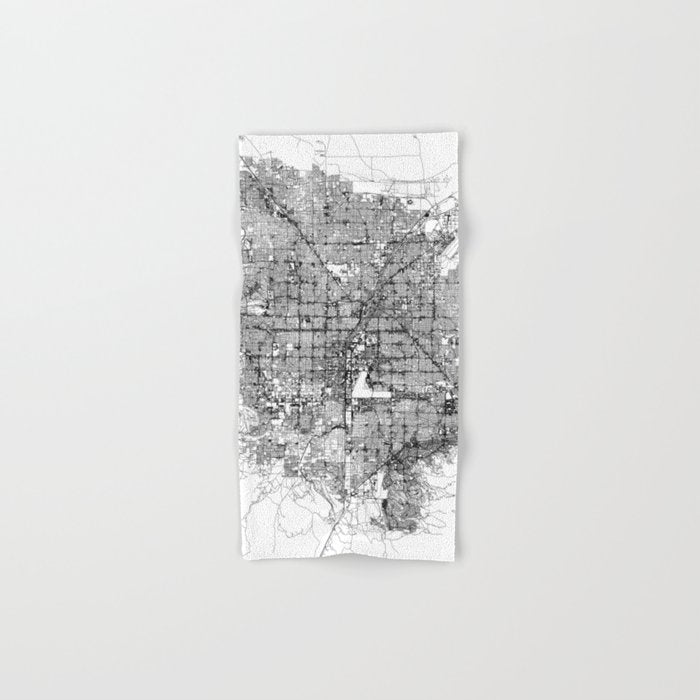 Las Vegas White Map Bath Towel Gallery Image 1