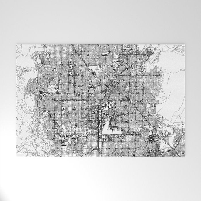 Las Vegas White Map Welcome Mat Gallery Image 1
