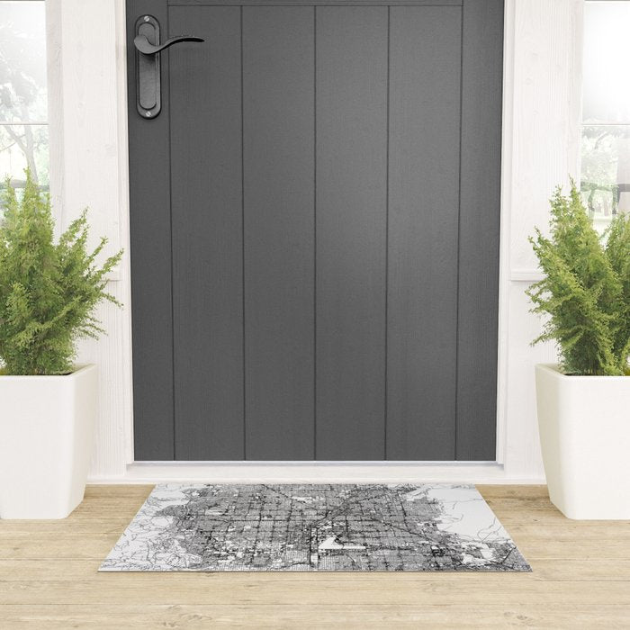 Las Vegas White Map Welcome Mat Gallery Image 3