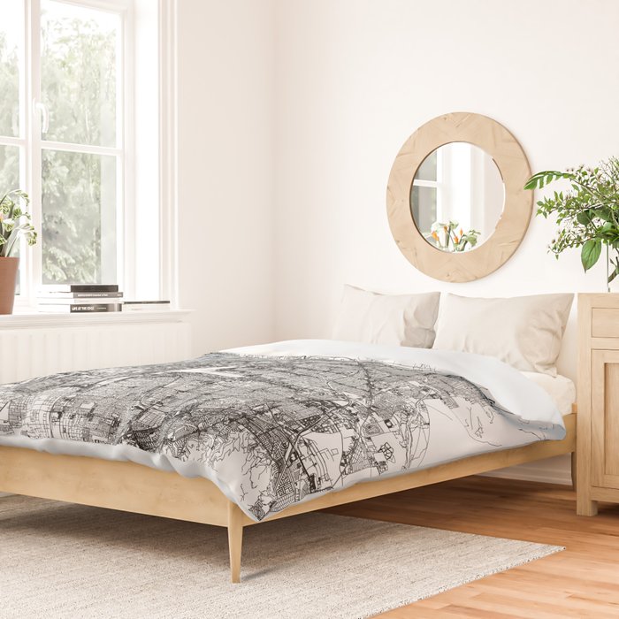 Las Vegas White Map Duvet Cover Gallery Image 2