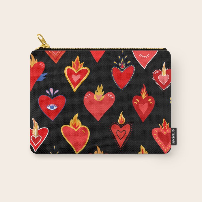 Mexican flaming heart Carry All Pouch Gallery Image 1
