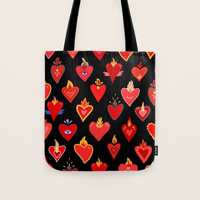 Mexican flaming heart Tote Bag Gallery Image 1
