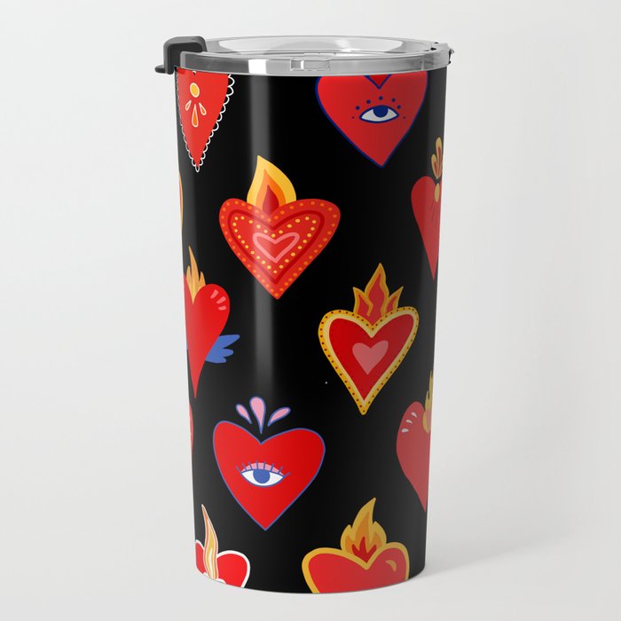 Mexican flaming heart Travel Mug Gallery Image 3