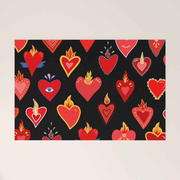 Mexican flaming heart Welcome Mat Gallery Image 1