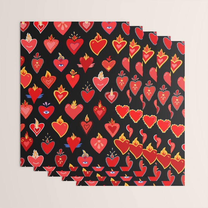 Mexican flaming heart Wrapping Paper Gallery Image 3