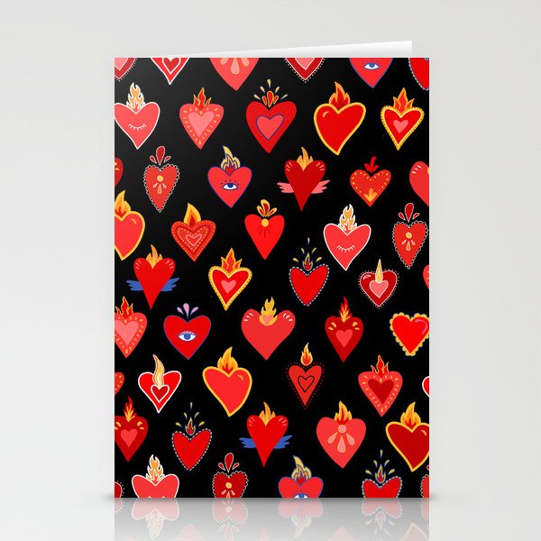 Mexican flaming heart Stationery Card Gallery Image 2