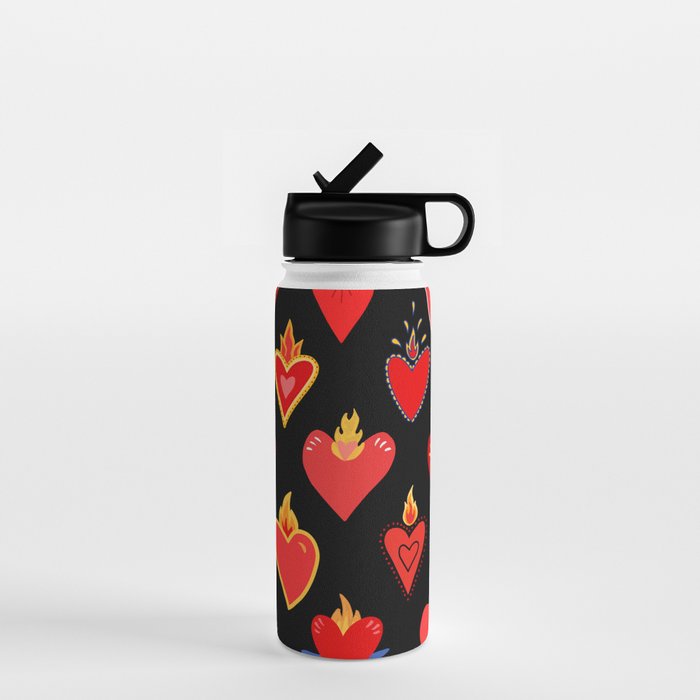 Mexican flaming heart Water Bottle Gallery Image 1