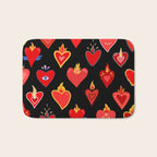 Mexican flaming heart Bath Mat Gallery Image 1