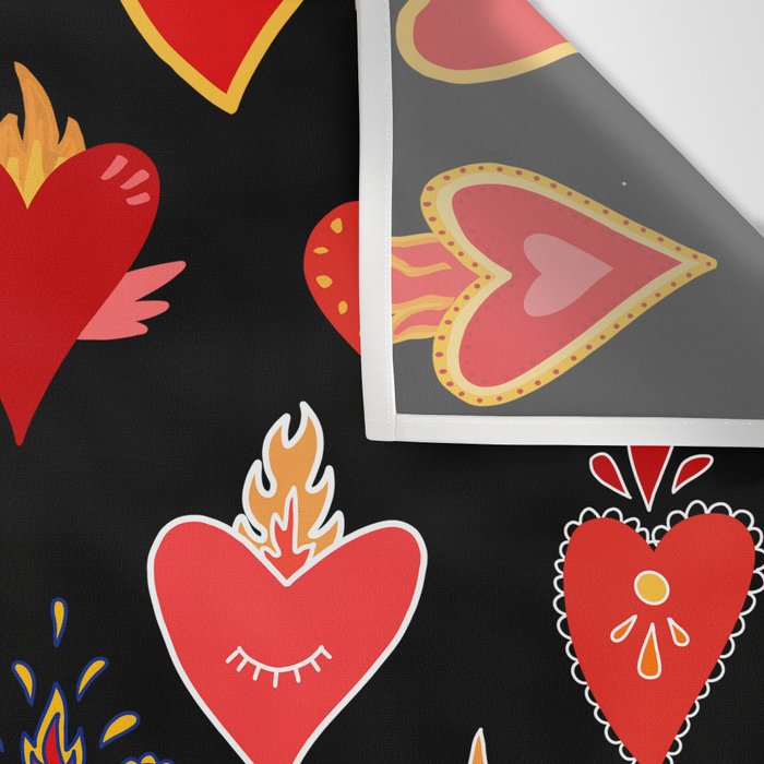 Mexican flaming heart Wall Tapestry Gallery Image 3