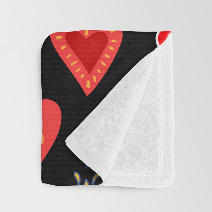 Mexican flaming heart Throw Blanket Gallery Image 3