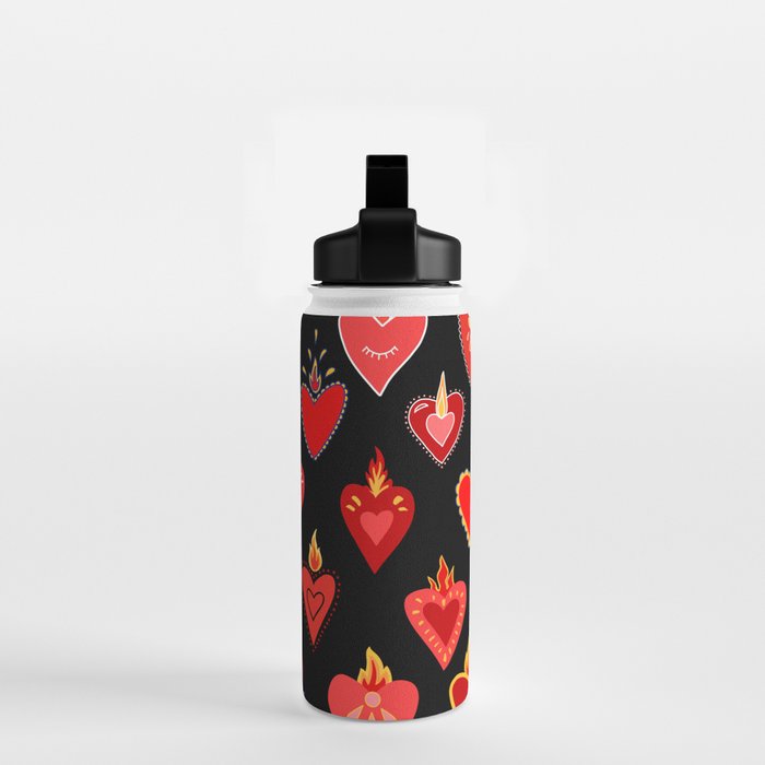 Mexican flaming heart Water Bottle Gallery Image 2