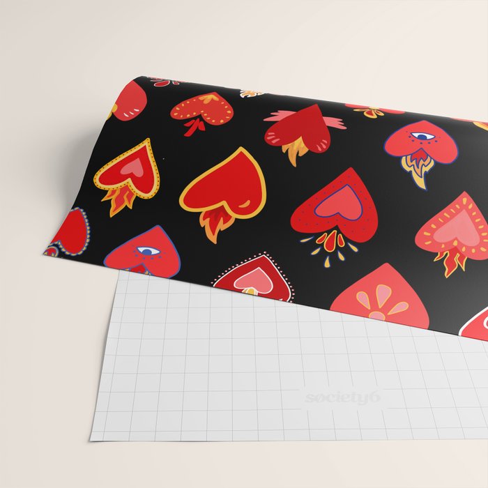 Mexican flaming heart Wrapping Paper Gallery Image 2