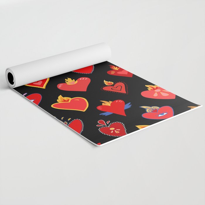 Mexican flaming heart Yoga Mat Gallery Image 2