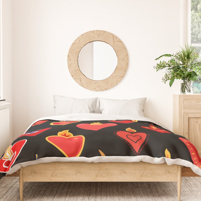 Mexican flaming heart Duvet Cover Gallery Image 3