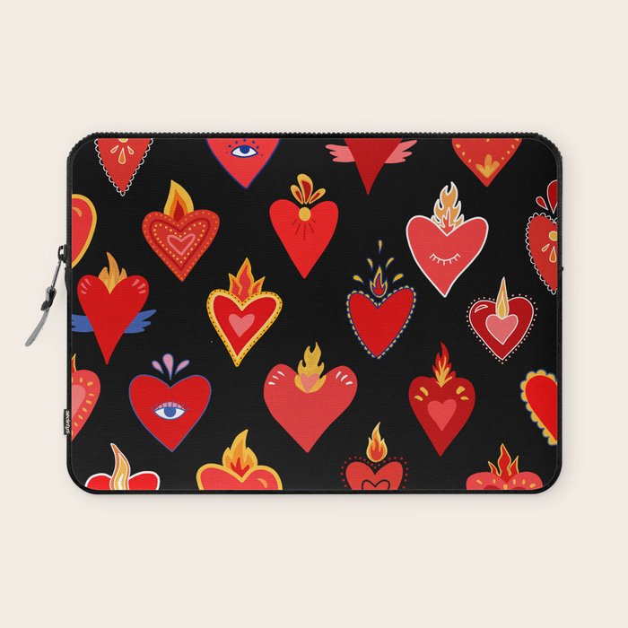 Mexican flaming heart Laptop Sleeve Gallery Image 1