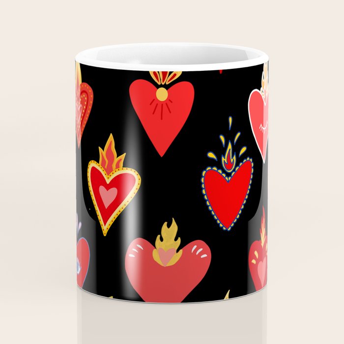Mexican flaming heart Coffee Mug Gallery Image 4