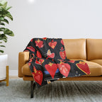 Mexican flaming heart Throw Blanket Gallery Image 1