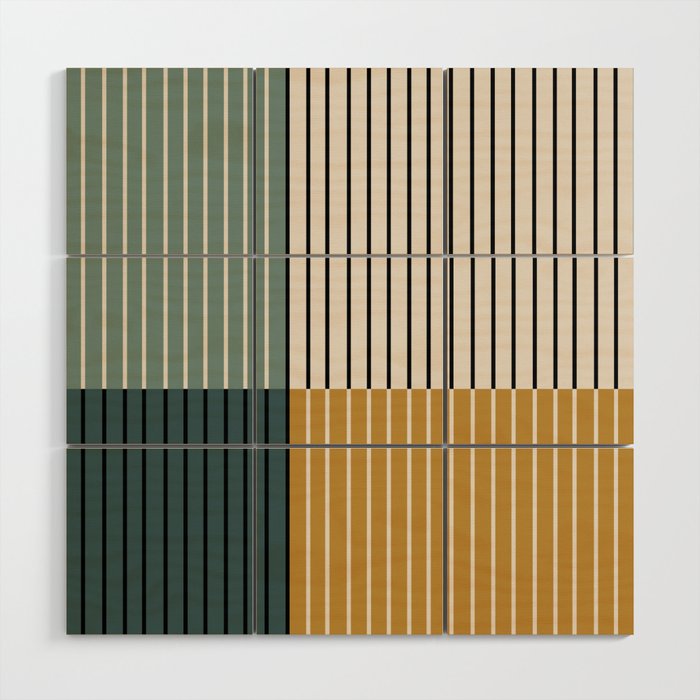 Color Block Line Abstract VIII Wood Wall Art Gallery Image 1