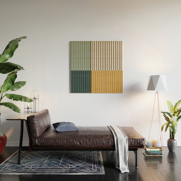 Color Block Line Abstract VIII Wood Wall Art Gallery Image 2