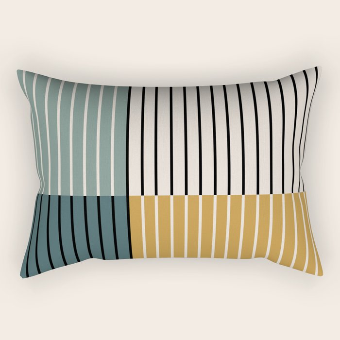 Color Block Line Abstract VIII Rectangular Pillow Gallery Image 2