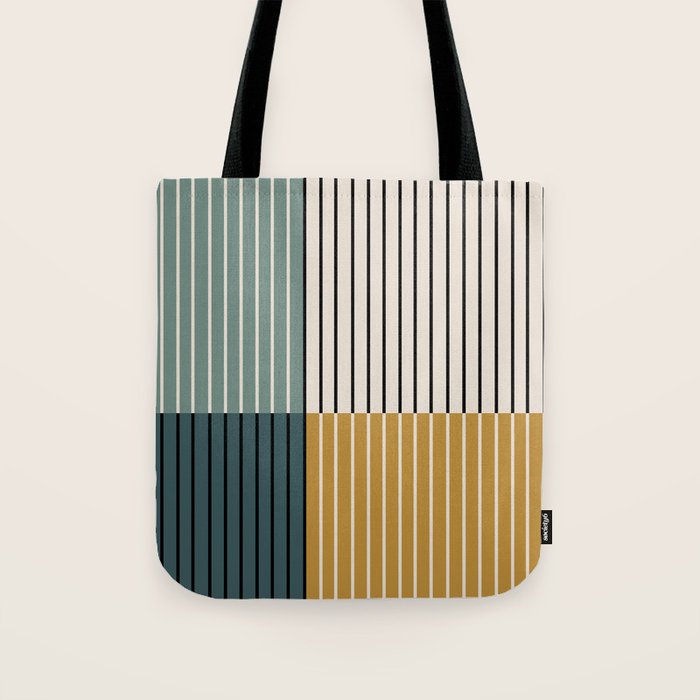 Color Block Line Abstract VIII Tote Bag Gallery Image 1