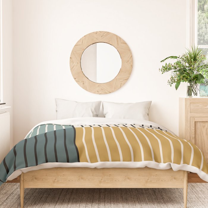 Color Block Line Abstract VIII Duvet Cover Gallery Image 3