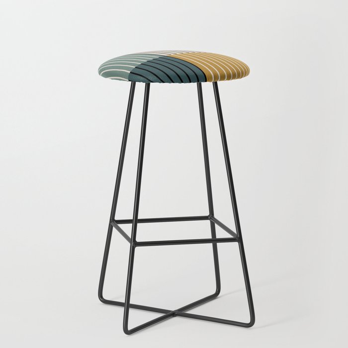 Color Block Line Abstract VIII Stool Gallery Image 1
