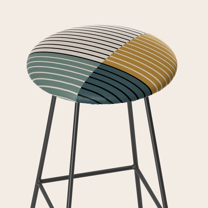 Color Block Line Abstract VIII Stool Gallery Image 2