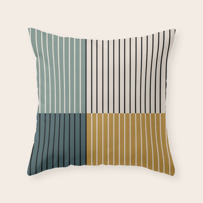 Color Block Line Abstract VIII Throw Pillow Gallery Image 6