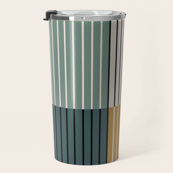 Color Block Line Abstract VIII Travel Mug Gallery Image 3