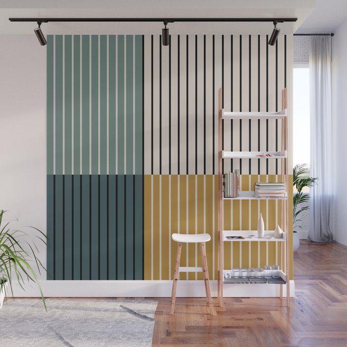 Color Block Line Abstract VIII Wall Mural Gallery Image 1