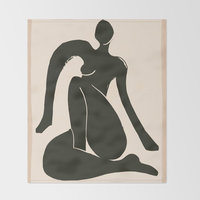 Abstract Art Female Figure 31 Throw Blanket Gallery Image 2