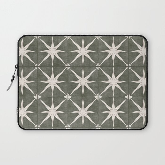 arlo star tile - olive Laptop Sleeve Gallery Image 1